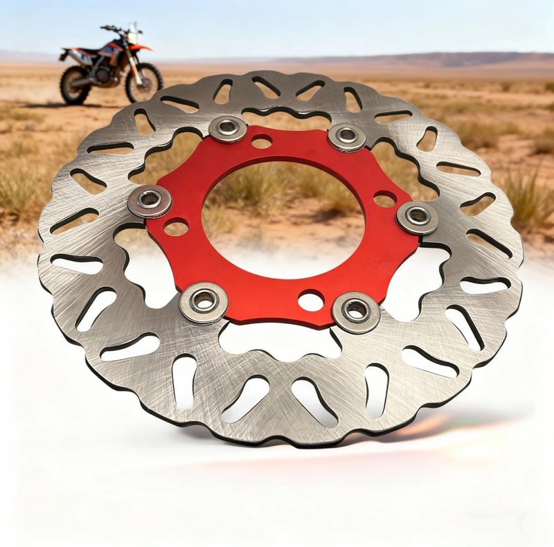 DREAM MOTION 220mm Floating Disc 4-Hole Brake Rotor Motorcycle CNC Aluminum Alloy Powersports Parts For Honda CRF50 110cc 125cc 140cc 150cc Apollo SSR ATV Pit Dirt Bike Accessories,Red - Image 2